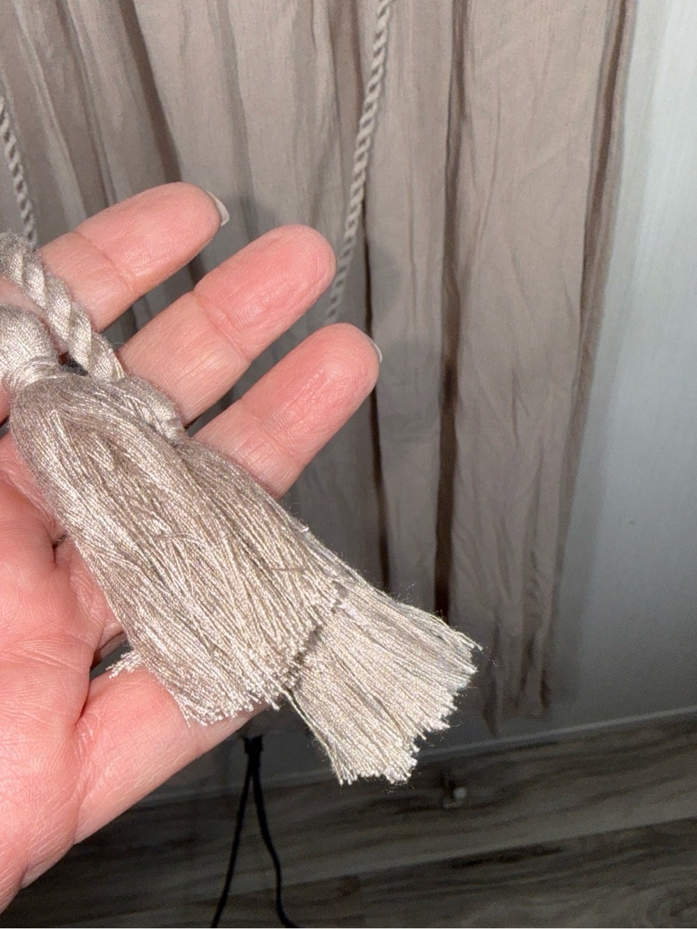 Baltic Born Taupe Ruffle Maxi Dress with Braided Waist Tie - Picture 11 of 14